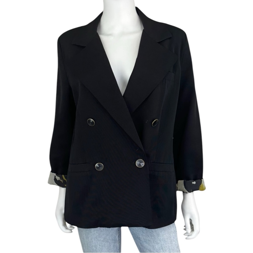 Cabi Black Lux Tux Double Breasted Blazer Size 8 J0383